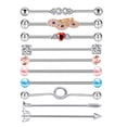thumbnail image 5 of 10X pendientes de material acero inoxidable no alergénico barra Industrial para el cuerpo barra joyería anillos de labio Barra de labret para Yinane pendiente de barra, 5 of 5