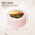 thumbnail image 2 of Yiaed Oil Painting Style Pasture Cow Print Travel Jewelry Case Bridesmaid Gift Boxes Jewelry Travel Organizer Small Round Jewelry Box Mini Storage-Pink, 2 of 7