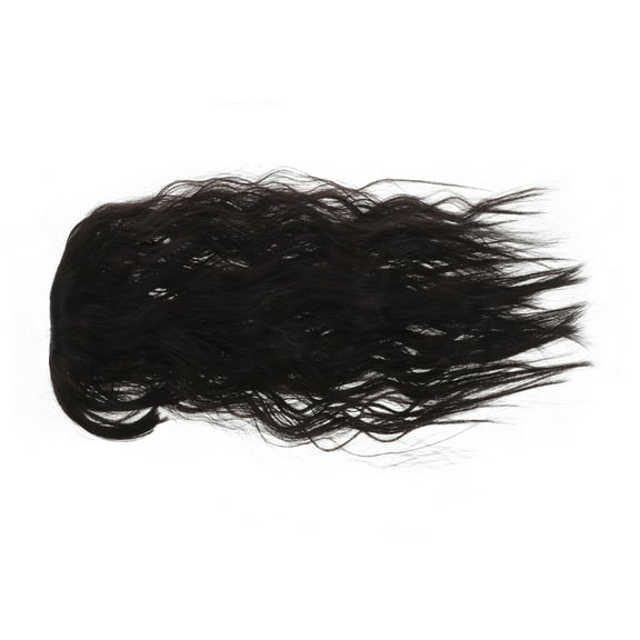 Masteelf Black Human Hair Wigs Women Hair Wig With Wavy Texture Hair Topper with Bangs for Thinning Hair For Bald Spots Daily Wear