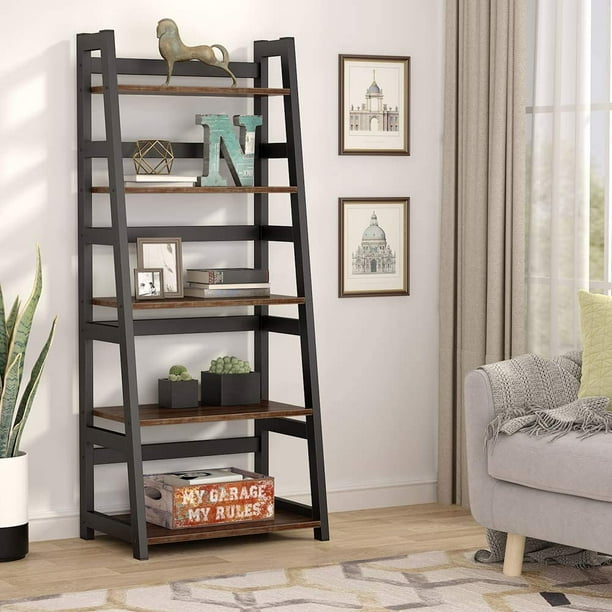 Tribesigns 5 Tier Bookshelf Industrial, Costco Furniture Ladder Bookcase