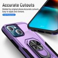 thumbnail image 6 of Nalacover Military Grade Heavy Duty Case for iPhone 14, Rugged Rotated Ring Holder Kickstand Bracket Cover with Magnetic Car Mount Soft TPU Shockproof Lens Protective Case, Purple, 6 of 8