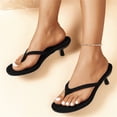 thumbnail image 6 of Wowcloth Women's Fashion Thong Sandals – Comfortable Wide Width Solid Color Round Toe with Low Thin Heel for Casual Leisure Wear, 6 of 8