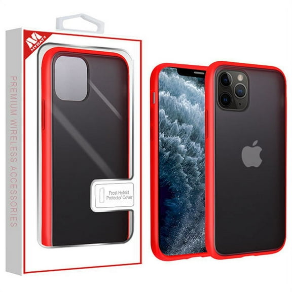 Apple iPhone 11 PRO Phone Case Hybrid Rubber Silicone TPU Gel Protector Bumper Slim Shell Back Cover Heavy Duty Armor Shockproof Lightweight [Semi-Transparent] Smoke Frosted RED Case for iPhone 11 Pro
