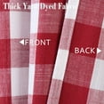 thumbnail image 4 of GlowSol Tie Up Curtain Buffalo Check Plaid Farmhouse Adjustable Blackout Kitchen Curtain for Cafe Windows, 42"W x 63"L, Red White, 4 of 6