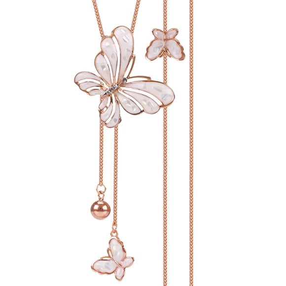 Necklace Costume Jewelry Elegant Butterflies Pendant Long Necklace Sweater Chain