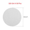 thumbnail image 2 of Unique Bargains 50 Pcs 4-Inch White Dry Hook and Loop Sanding Discs Flocking Sandpaper 320 Grit, 2 of 4