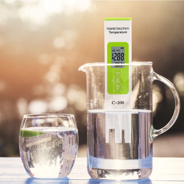 Multifunción 5 en 1 probador de agua de mar tester de salinidad, agua potable estanques de peces piscina de piscina de Ósmosmosmos Inverso de spa para beber Agua para beber Agua