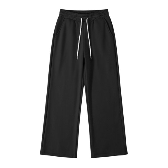 Kiijoy Boys Sweatpants Casual Active Straight Leg Jogger Pants Trousers, Black, Sizes 4-14