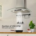 thumbnail image 4 of 30" Wall Mount Range Hood, 450 CFM Kitchen Cooking Vent Fan Hoods, 4 of 8