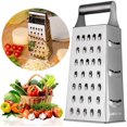 thumbnail image 1 of Rallador de 4 lados, rallador cuadrado de acero inoxidable para cocina, verduras, frutas, queso Ormromra, 1 of 4