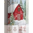 thumbnail image 2 of Christmas Red Truck Sheer Curtains 45 Inch Length 2 Panels Set, Semi Transparent Voile Rod Pocket Curtains for Living Dining Room Bedroom Drapes Winter Cardinal Xmas Tree, 2 of 8