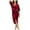 Red, variant on Women's Long Dress Short Sleeve Solid Color Velour V Neck Elegant Evening Events