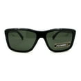 thumbnail image 2 of Mens Polarized Mod Minimal Rectangular Sport Plastic Sunglasses Shiny Black Green, 2 of 4