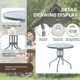 thumbnail image 3 of Walsunny 6 Piece Patio Furniture Set with Umbrella, Outdoor Patio Dining Set with 4 Folding Chairs and Tempered Glass Dining Table, Silver, 3 of 8