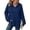 Navy, variant on THNCYX Women Waffle Knit Hooded Henley Shirts Drawstring Hoodies Long Sleeve Tops Loose Fit Casual Sweatshirt Fall Clothes