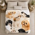 thumbnail image 5 of Illustrated Shih Tzu Dogs Collage Paw Prints, Cozy Pet Portrait Pattern, Warm Flannel Blanket for Living Room and Bedroom, Dog Lovers Just Because Gift, Pet Lover Home Decor, 5 of 9