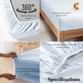 thumbnail image 5 of Cot Sheet 31" x 75" x 9" Narrow Twin Size - 2 Piece Cot Fitted Sheet - RV Bunk/Camp Bunk/Guest Beds/Army Cots/Trifold Mattress, Light Blue Solid, 5 of 7