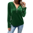 thumbnail image 1 of HongQid Womens Velvet Holiday Tops Party Blouse Long Sleeve V-Neck Spring Fall Winter Shirts, 1 of 8