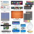 thumbnail image 4 of Shuttle Art 118 Piece Deluxe Art Set, Art Supplies in Wooden Case, Painting Drawing Art Kit with Acrylic Paint Pencils Oil Pastels Watercolor Cakes Coloring Book Watercolor Sketch Pad for Kids Adults, 4 of 4