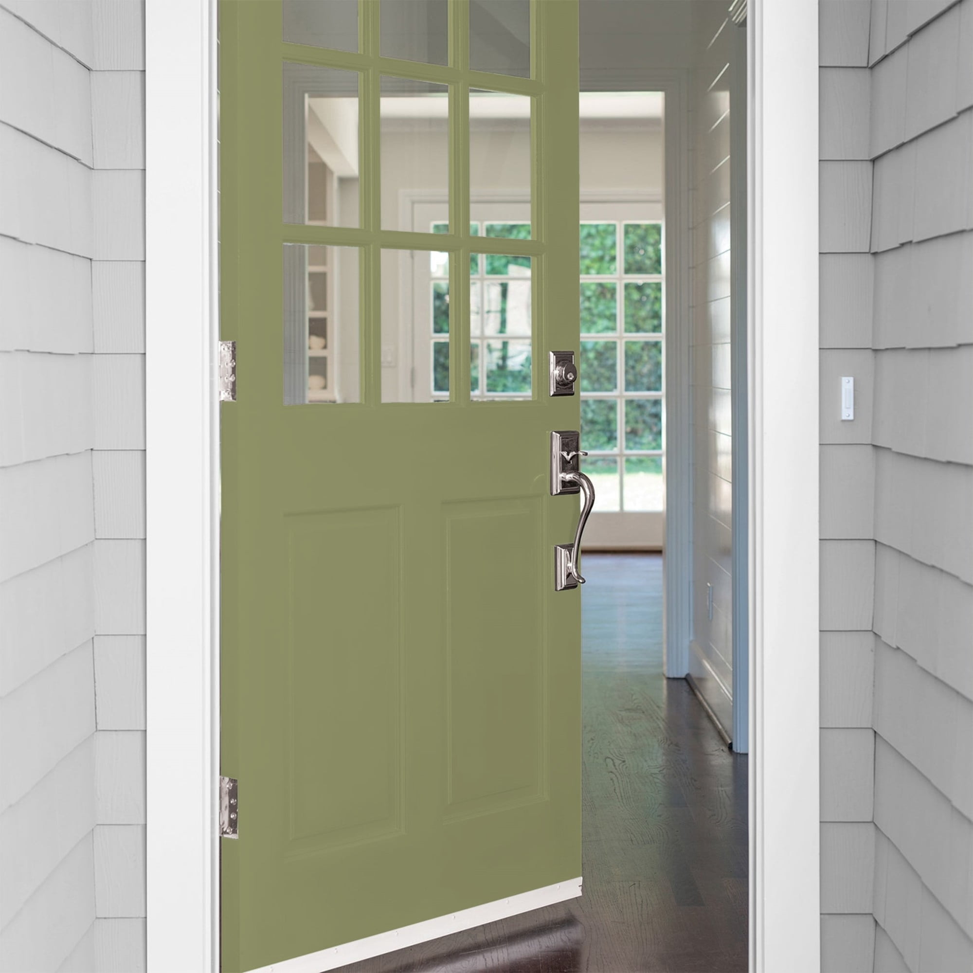 Glidden Fundamentals Paid in Full / Green, Satin Exterior Paint, 1 Gallon