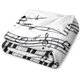 thumbnail image 2 of Manta musical con teclas de piano en blanco y negro, nota musical, arte abstracto moderno, suave, acogedora y ligera, para mujeres, hombres, dormitorio, sala de estar, dormitorio, silla, sofá, viaje,, 2 of 5