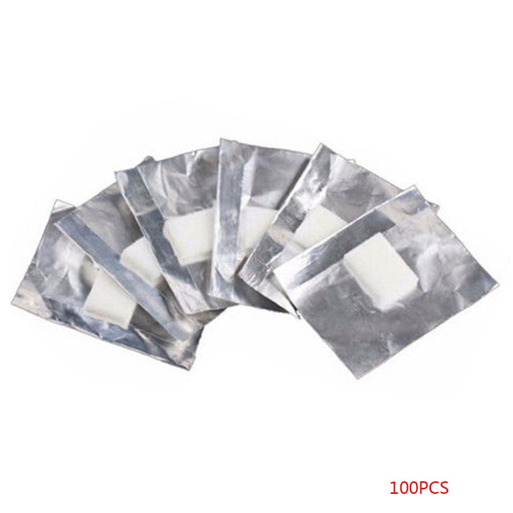 Machinehome 100pcs Aluminum Foil Wraps Cotton Pad Nail Art Soak Off Remover Gel Polish Acrylic Removal Tools