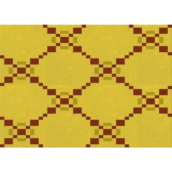 Ahgly Company Indoor Rectangle Patterned Golden Yellow Area Rugs, 8' x 10'