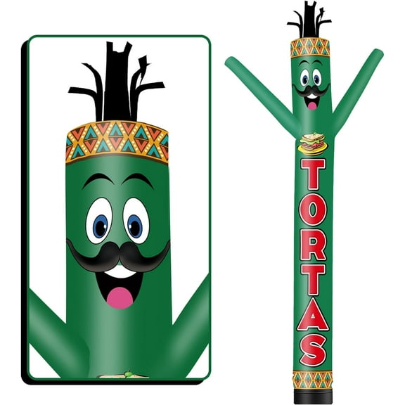 6FT Tall Inflatable Tube Man Tortas Wacky Wavy Dancing Guy (9''Diameter) for Outdoor Decoration Advertising Business Promotion - Food Theme (Blower Not Included)