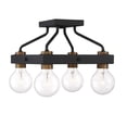 thumbnail image 2 of Ravella 11.75 in. 4-Light Black Industrial Entryway Semi-Flush Mount with No Bulbs Included, 2 of 4