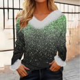 thumbnail image 2 of Blouses pour Femmes, Blouses pour Femmes Mode, Chandail Ample pour Femmes à Manches Longues en Peluche à Col en V Blouses Mode, Blouses pour Femmes Mode, Hauts à Manches Longues pour Femmes, 2 of 5