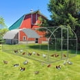 thumbnail image 2 of GETYES Poultry Run Hen Coop with Galvanized Steel Frame and Water-Resistant 210D Oxford Tarp, 2 of 9