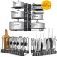 thumbnail image 1 of Organizador de ollas y sartenes, mejora de la capacidad de equilibrio y construcción sólida, organizadores de ollas ajustables para almacenamiento de cocina, personalice su almacenamiento para hasta, 1 of 5