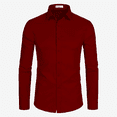thumbnail image 2 of Stretch Mens Slim Fit Dress Shirts Formal Long Sleeve Button Down Shirts, 2 of 5