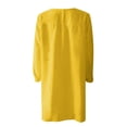 thumbnail image 4 of Cotton Linen Plus Size Dress Womens Loose Casual Long Sleeve V Neck T Shirt Short Dresses Fall Spring Sundress (4X-Large, Yellow), 4 of 4