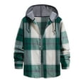 thumbnail image 2 of Patlollav Men Casual Turndown Long Sleeve Button Closure Plaid Print Hooded Shirt, 2 of 5