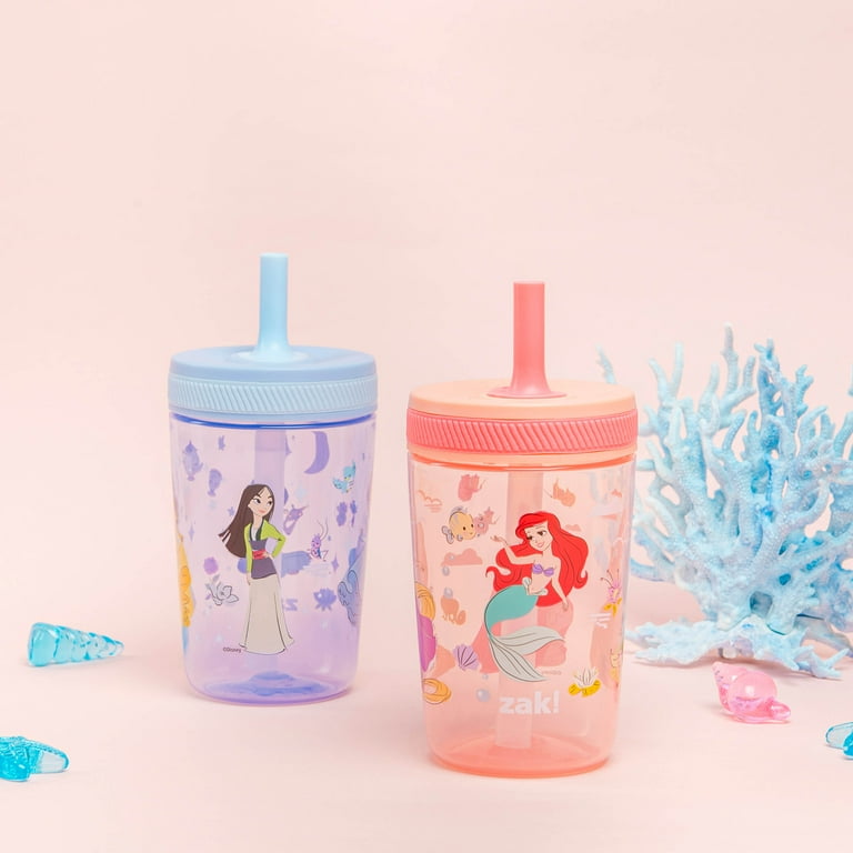 Zak Designs Disney 15 ounce Plastic Tumbler with Lid and Straw, 2-piece set  