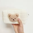 thumbnail image 3 of Estuche para lápices de costura con esponja de franela con oso bordado, bolsa de almacenamiento de papelería para bebés y jardín de infantes, bolsa de cosméticos, 3 of 6