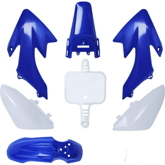 CRF50 Body Fender Kit for Compatible with XR50 XR 50 CRF 50 SDG SSR Pit Dirt Motor Trail Bike Black with Bolt Work Fairing Plastic (Blue)