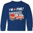 thumbnail image 3 of Inktastic I'm 5 Fire Truck 5th Birthday Long Sleeve Youth T-Shirt, 3 of 5