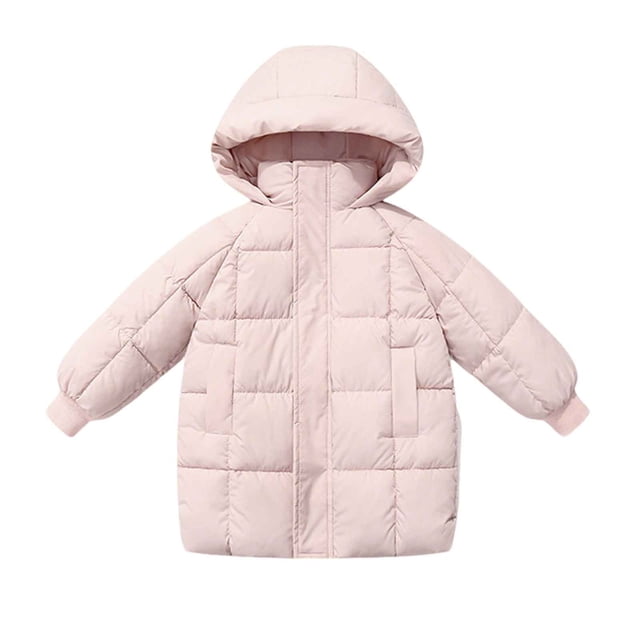 Kids Winter and Fall Down Jackets with Hood - Medium and Long Styles Warm Jacket