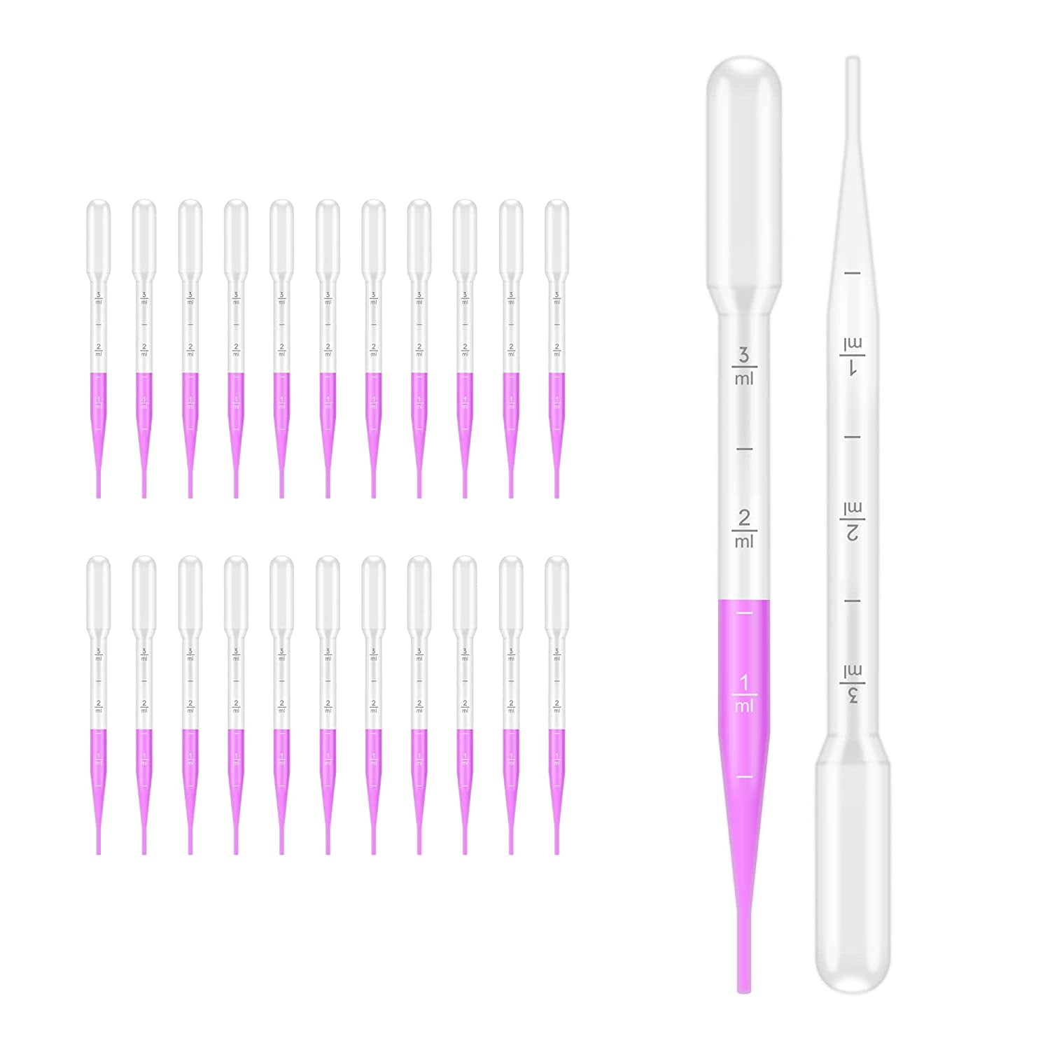 1/3/5/7/10ml Disposable Plastic Transfer Pipettes, Precise Dropper Suitable for Essential Oils Deployment,Science Laboratory, DIY Art