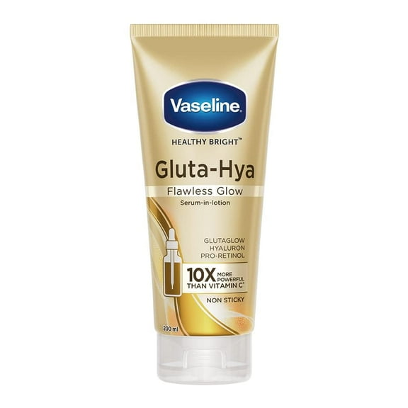 Vaseline Gluta-Hya Flawless Glow, 200ml, Serum-In-Lotion, Boosted With GlutaGlow, for Visibly Brighter Skin from 1st