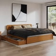 thumbnail image 3 of AFI Capri King Wood Platform Bed with Panel Footboard and Storage Drawers, Light Toffee, 3 of 17