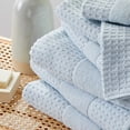 thumbnail image 4 of Market & Place 100% Cotton Waffle Weave 6-Piece Bath Towel Set, Spa Blue, 4 of 6