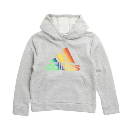 Adidas Kids Boys Girls Rainbow Logo Pullover Fleece Hoodie Size 5