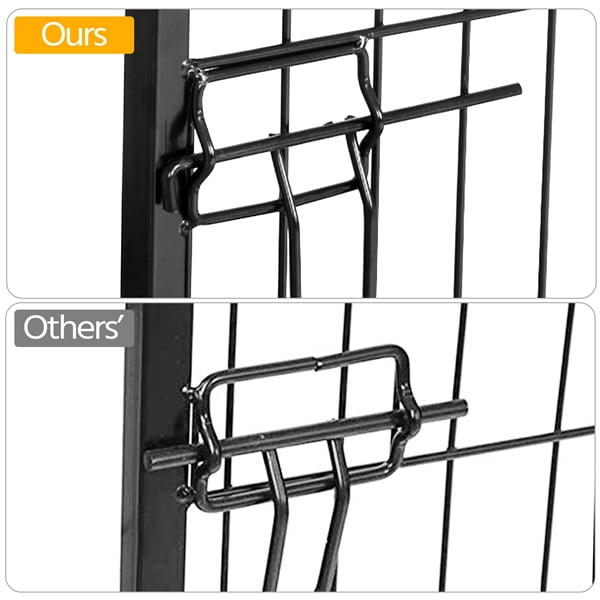 Alden Design 40"H Heavy Duty Black Iron Dog Playpen, 8 Panels