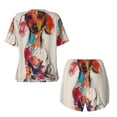 thumbnail image 5 of Picia Colorful Dachshund Art Pajamas Sets for Women Soft Short-Sleeved Pjs with Lounge Shorts Two Piece Sleepwear-X-Large, 5 of 9