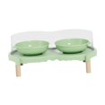 thumbnail image 3 of Comederos elevados para gatos, comedero elevado con base antideslizante, juego de cuencos para comida y agua, Verde, 3 of 9