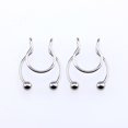 thumbnail image 3 of Nose Jewelry 5PC 8mm Stainless Steel Clip Gold Face Septum Nose Rings Stud Non Piercing Accessories, 3 of 5