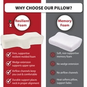 Therapeutica Cervical Orthopedic Foam Pillow - Neck Support Pillow for Side & Back Sleepers - Ergonomic Pillow for Neck Support, Relief, Spinal Alignment – Large Size, Firm, White